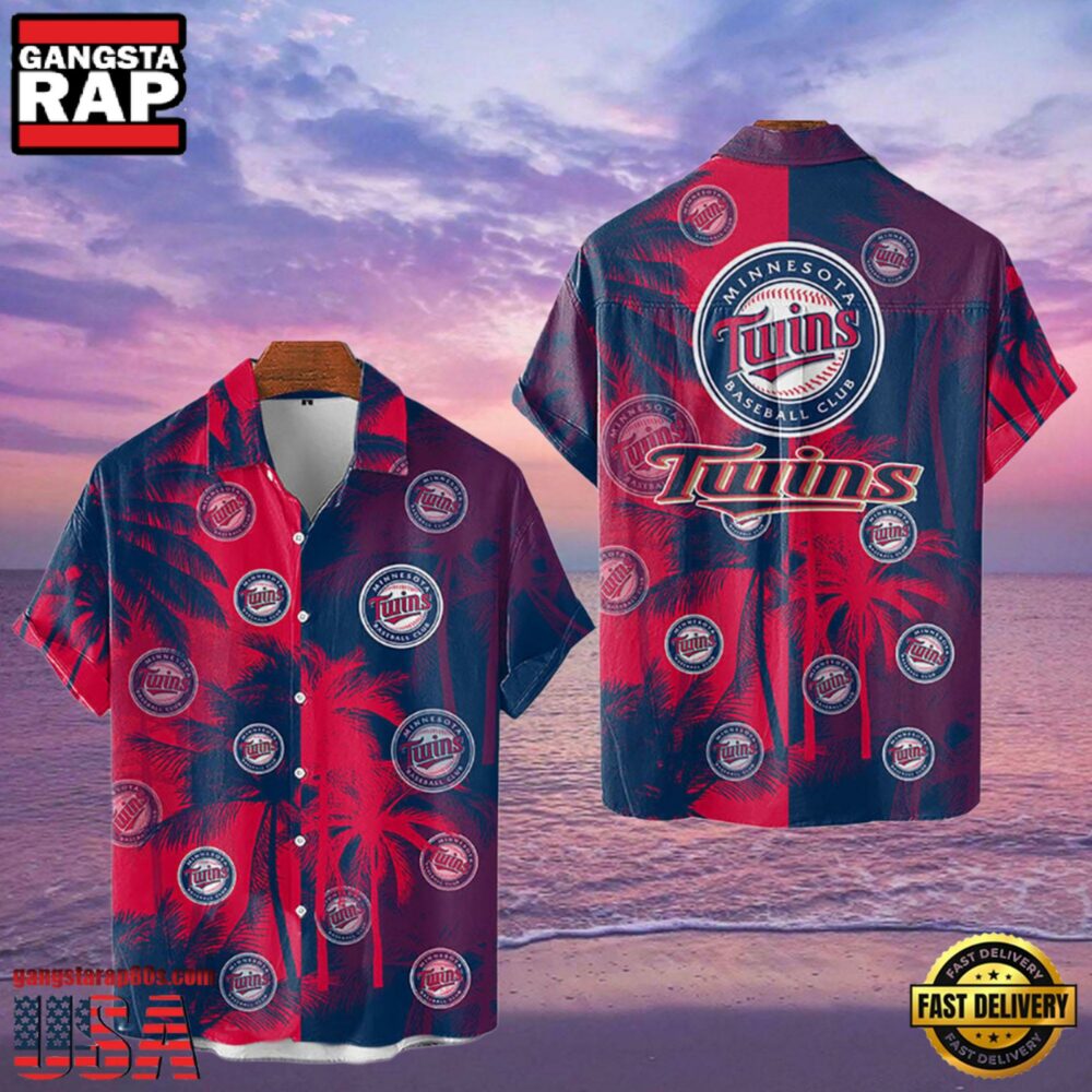 MLB Minnesota Twins Tropical Palm Trees Aloha Hawaiian Shirt