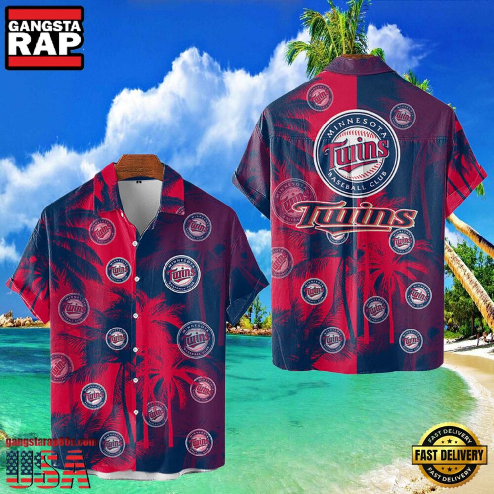 MLB Minnesota Twins Tropical Palm Trees Aloha Hawaiian Shirt
