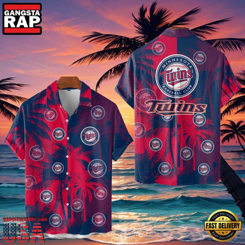 MLB Minnesota Twins Tropical Palm Trees Aloha Hawaiian Shirt