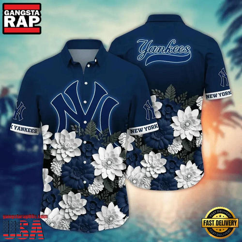 MLB New York Yankees Summer Flower Aloha Hawaiian Shirts Design
