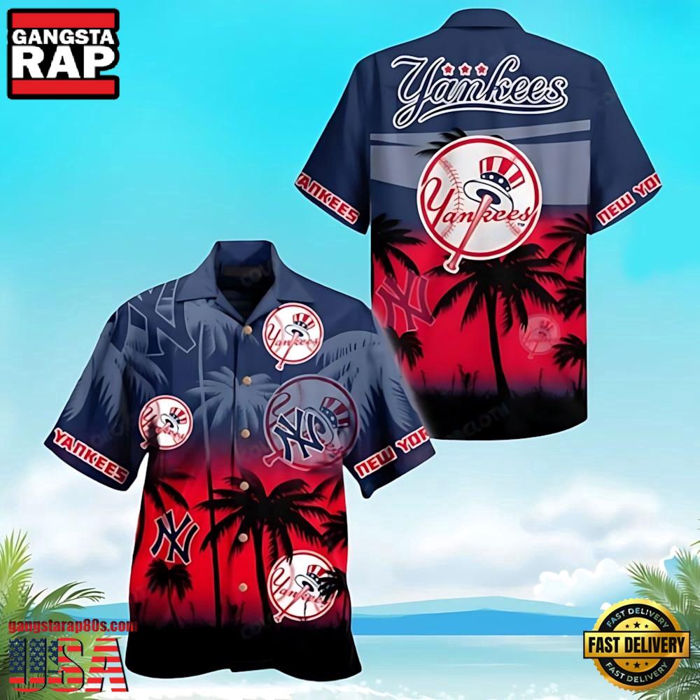 MLB New York Yankees Sunset Palms Aloha Hawaiian Shirt