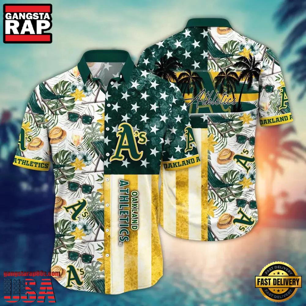MLB Oakland Athletics Team Flower Hawaiian Shirt Designer