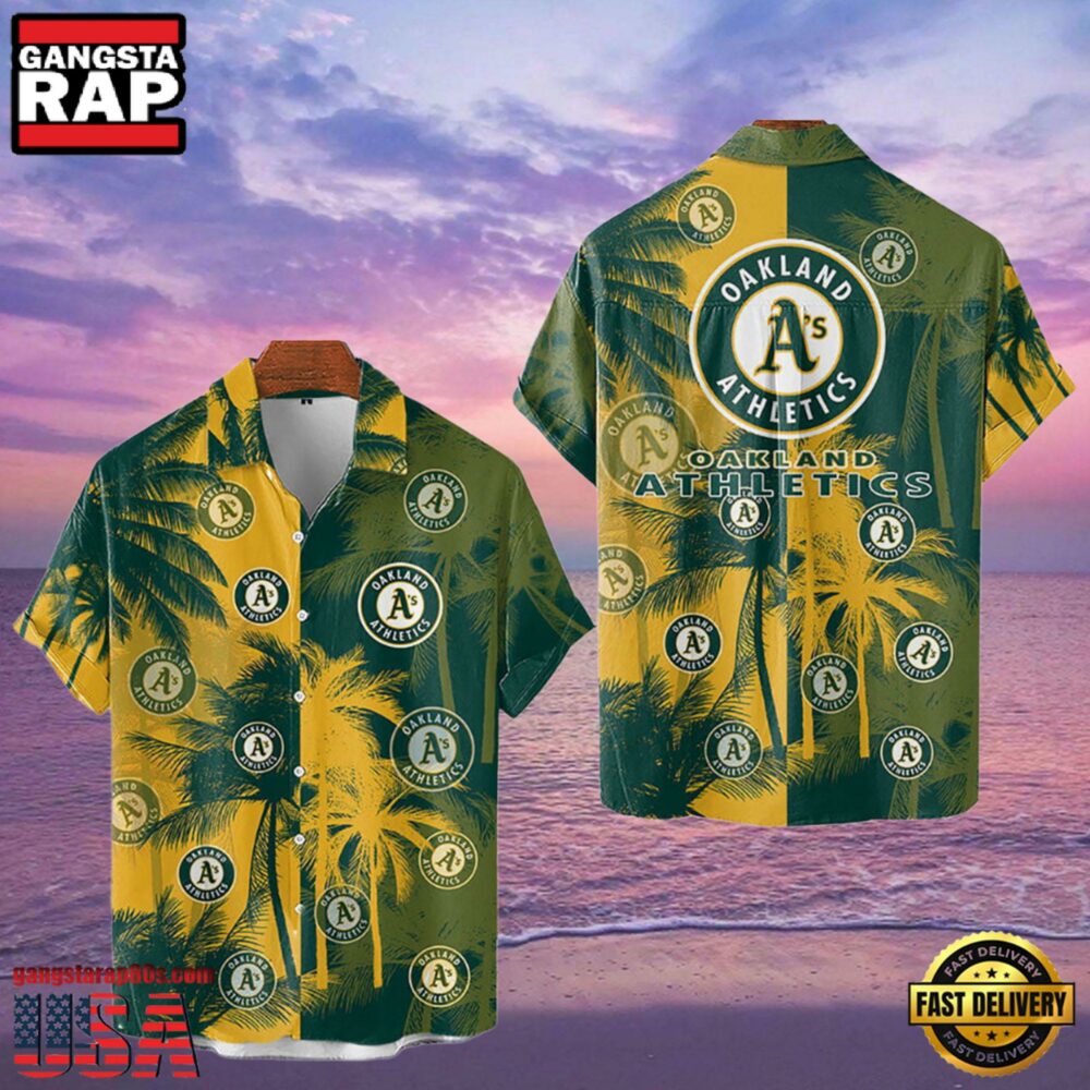 MLB Oakland Athletics Tropical Palm Trees Hot Summer Hawaiian Shirt
