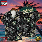 MLB Oakland Athletics Tropical Palms Black Style Hot Trending Hawaiian Shirt