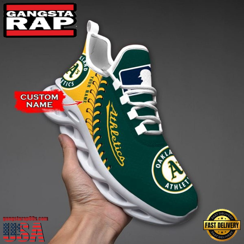 MLB Oakland Athletics Unique Design Custom Name Max Soul Shoes Running Sneakers