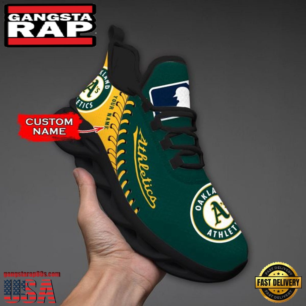 MLB Oakland Athletics Unique Design Custom Name Max Soul Shoes Running Sneakers