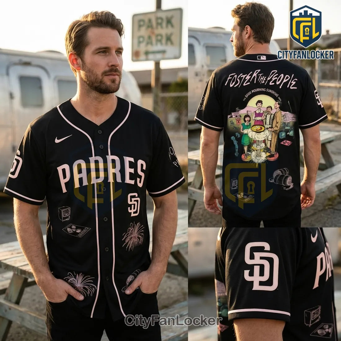 MLB Padres Foster The People Good Mourning Sunshine Tour Baseball Jersey
