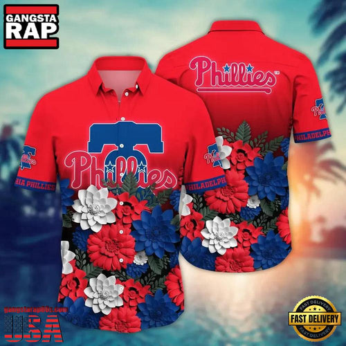 MLB Philadelphia Phillies Baseball Team Design Flower New Hawaiian Shirt Designer
