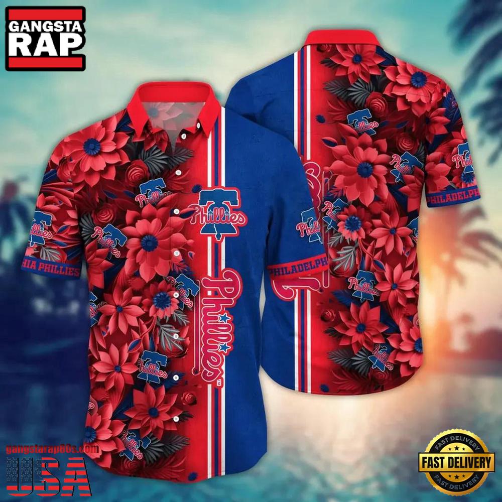 MLB Philadelphia Phillies Floral Burst Hawaiian Shirt Designer