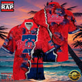 MLB Philadelphia Phillies Sunset Palms Red Horizon Aloha Hawaiian Shirt