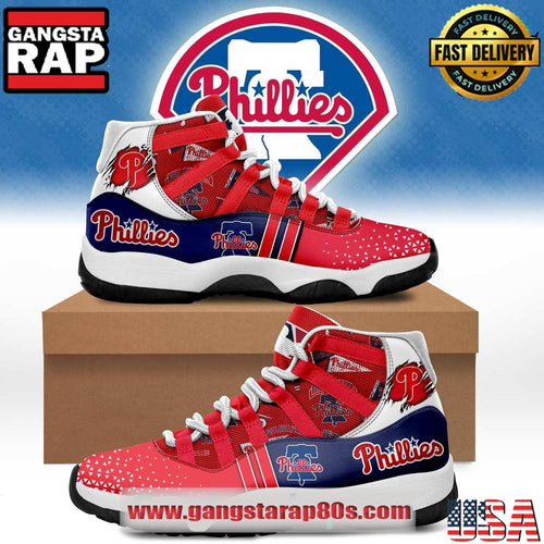 MLB Philadelphia Phillies Unique Design Air Jordan 11 Sneakers Shoes
