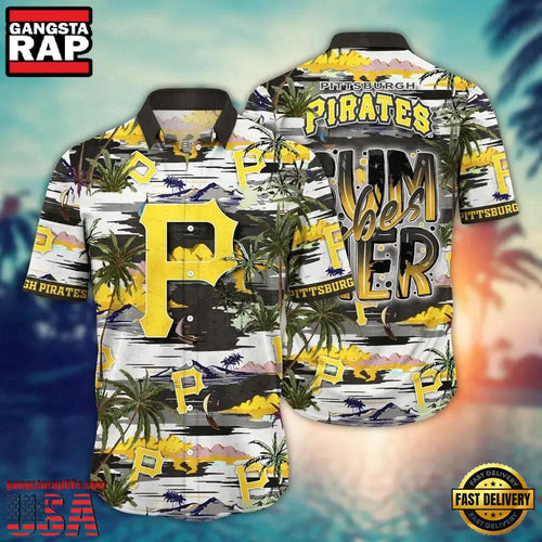 MLB Pittsburgh Pirates Baseball Team Design Flower Aloha Hawaiian Shirts