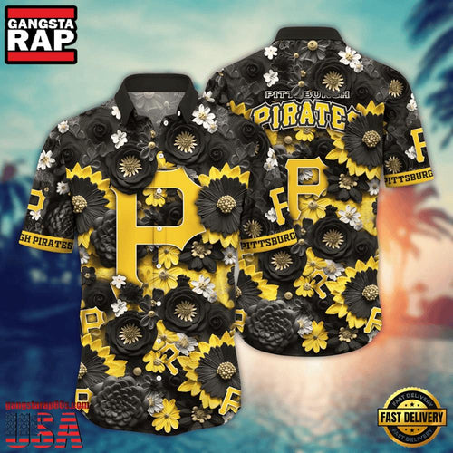 MLB Pittsburgh Pirates Sunflower Glory Aloha Hawaiian Shirt