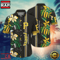MLB Pittsburgh Pirates Tropical Jungle Stripe Aloha Hawaiian Shirt