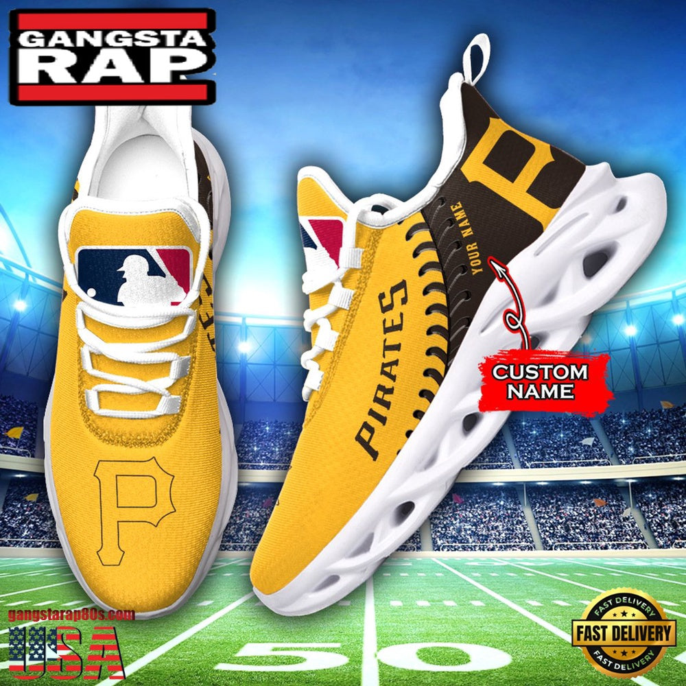 MLB Pittsburgh Pirates Unique Design Custom Name Max Soul Shoes Running Sneakers