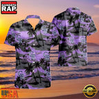 MLB Purple Sunset Palms Colorado Rockies Hot Summer Hawaiian Shirt