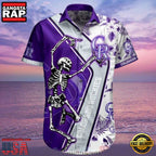 MLB Rockies Purple Skeleton Dance Tropical Hot Summer Hawaiian Shirt