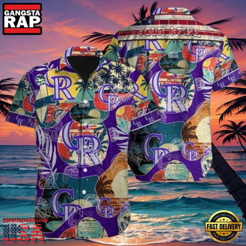 MLB Rockies Vibrant Tropical Mix Hot Summer Hawaiian Shirt
