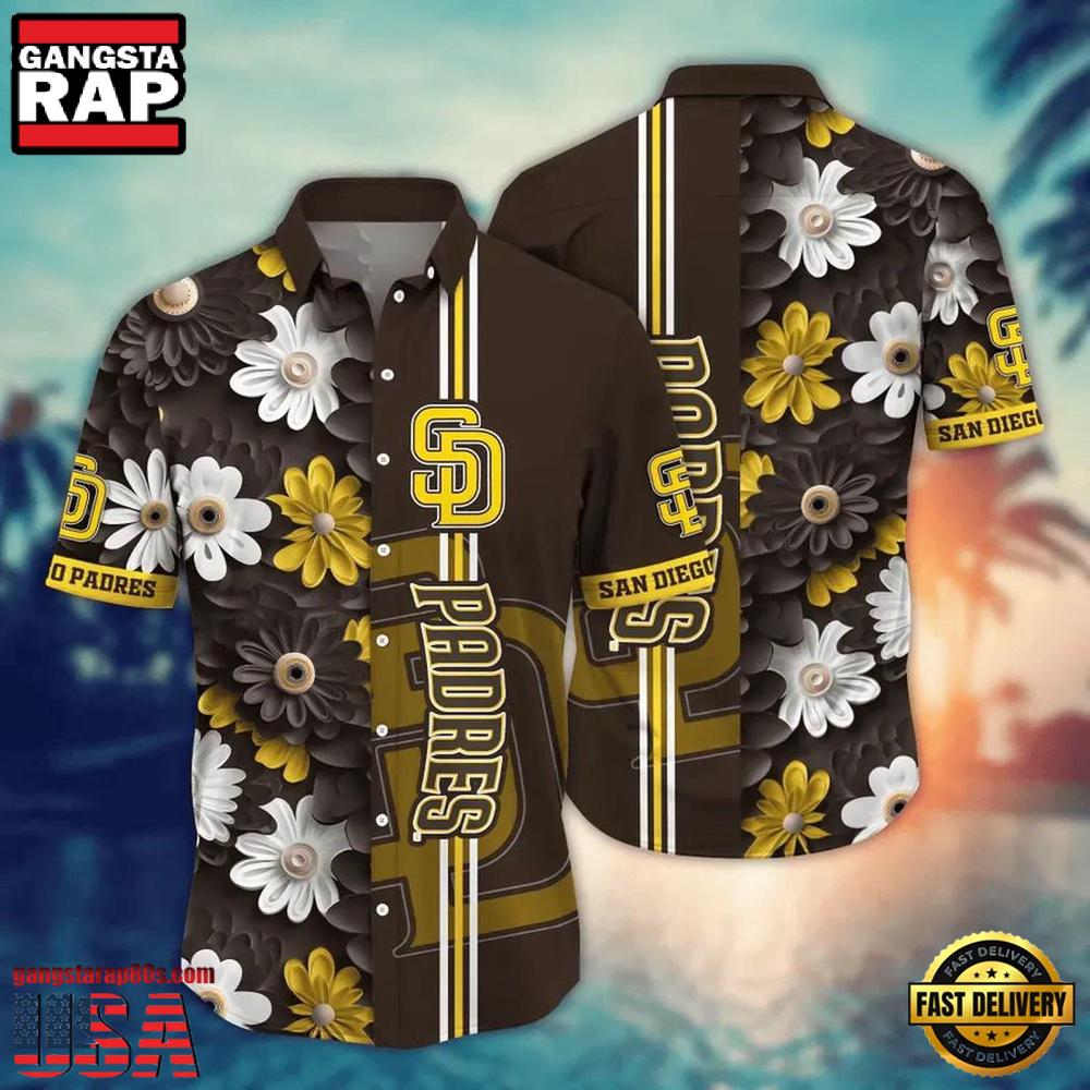 MLB San Diego Padres Floral Fusion Aloha Hawaiian Shirt