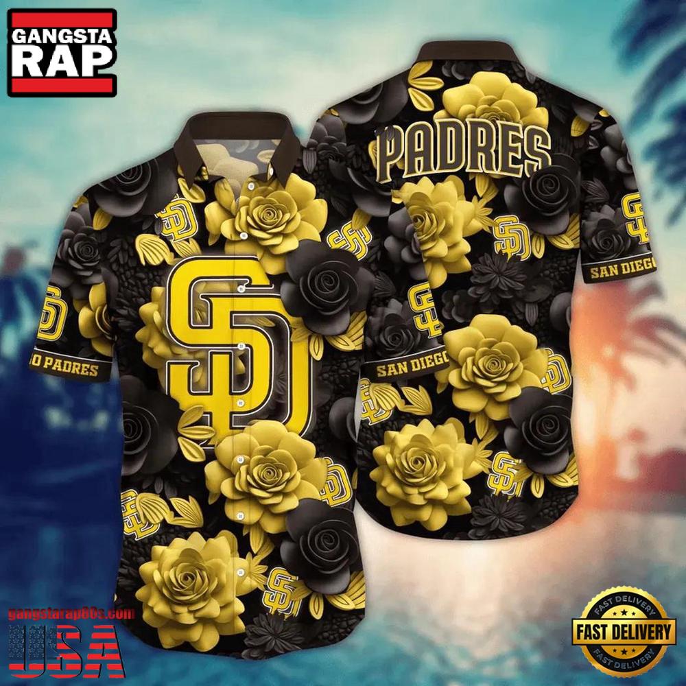 MLB San Diego Padres Golden Rose Aloha Hawaiian Shirt