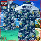 MLB Seattle Mariners Aloha Hawaiian Shirt Summer Button Up