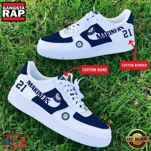MLB Seattle Mariners Custom Name Number New Design Air Force 1 Shoes Sneaker