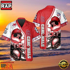 MLB St. Louis Cardinals Aloha Shirt Featuring Jack Skellington Design