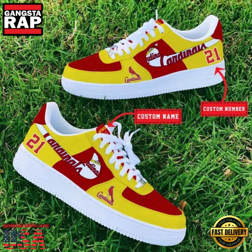 MLB St Louis Cardinals Custom Name Number New Design Air Force 1 Shoes Sneaker