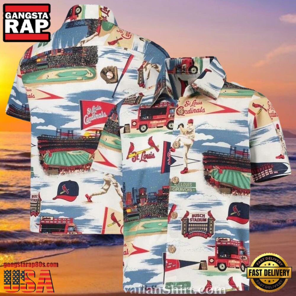 MLB St. Louis Cardinals Stadium Graphic Aloha Hawaiian Shirt