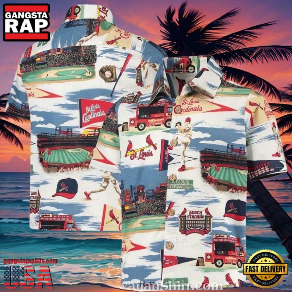 MLB St. Louis Cardinals Stadium Graphic Aloha Hawaiian Shirt