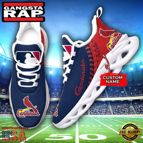 MLB St Louis Cardinals Unique Design Custom Name Max Soul Shoes Running Sneakers