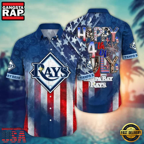 MLB Tampa Bay Rays 4th of July Celebration New Design Aloha Shirt