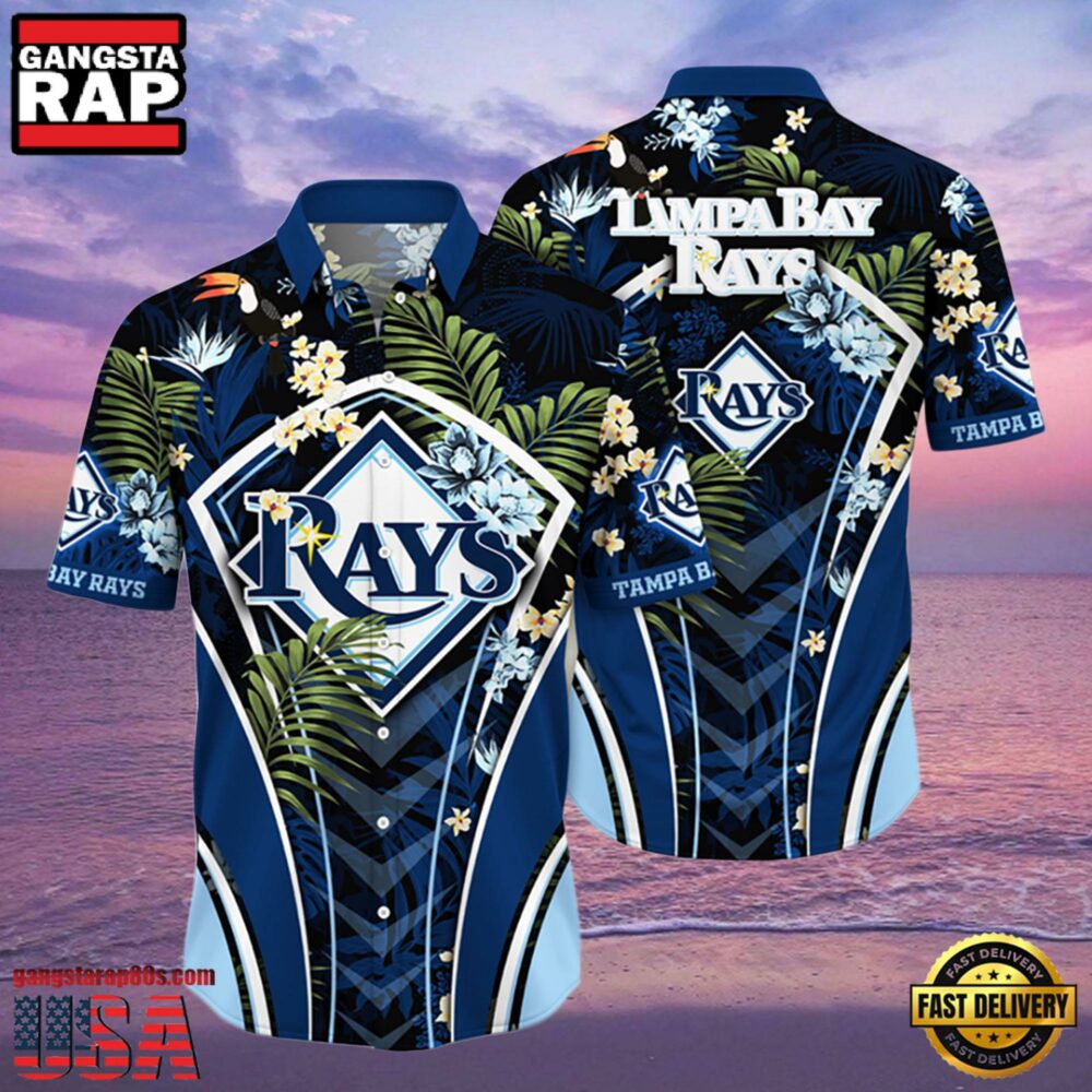 MLB Tampa Bay Rays Flower Tropical Style Hot Trending Hawaiian Button Down Shirt