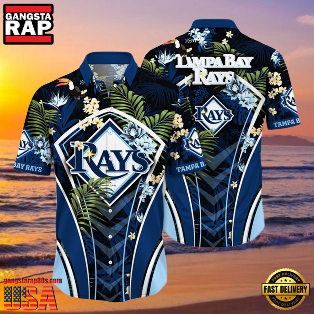 MLB Tampa Bay Rays Flower Tropical Style Hot Trending Hawaiian Button Down Shirt