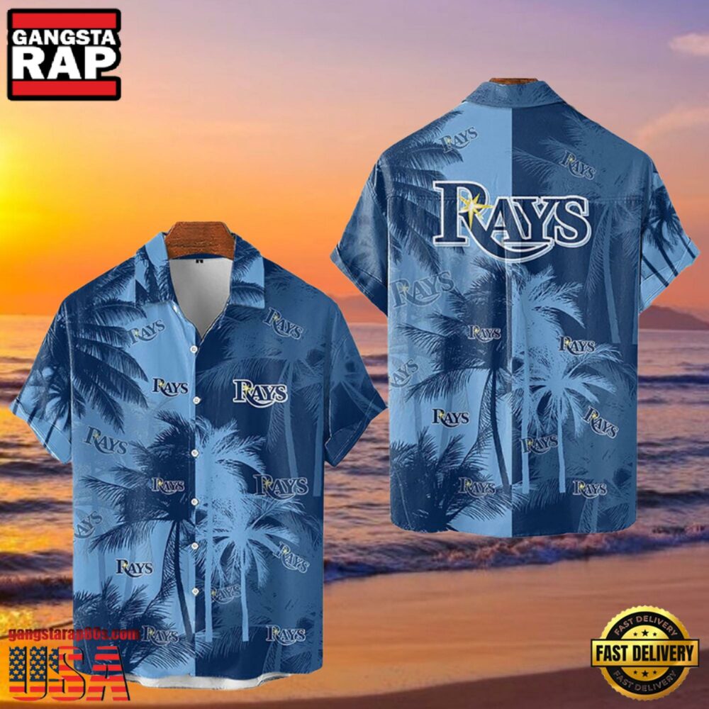 MLB Tampa Bay Rays Tropical Palm Trees Aloha Hawaiian Shirt