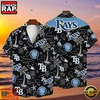 MLB Tampa Bay Rays Tropical Palms Black Style Hot Trending Hawaiian Shirt