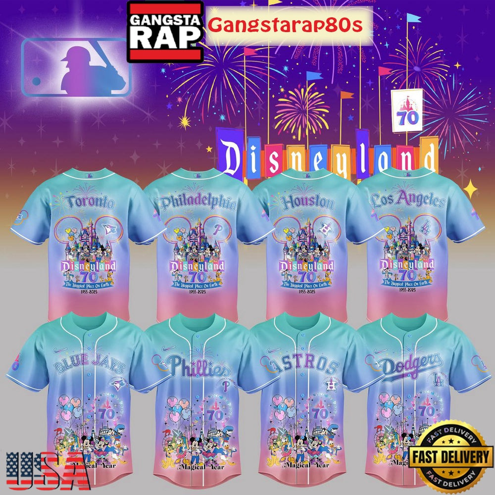 MLB Team Mix Disneyland 70th Anniversary Special Baseball Jersey Shirt