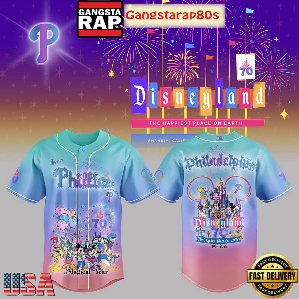 MLB Team Mix Disneyland 70th Anniversary Special Baseball Jersey Shirt