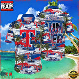 MLB Texas Rangers Flower Aloha Hawaiian Shirt, Summer Football
