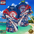 MLB Texas Rangers Team Logo Aloha Hawaiian Shirt â€“ Stars Stripes Pride