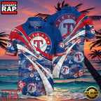 MLB Texas Rangers Team Logo Aloha Hawaiian Shirt â€“ Stars Stripes Pride