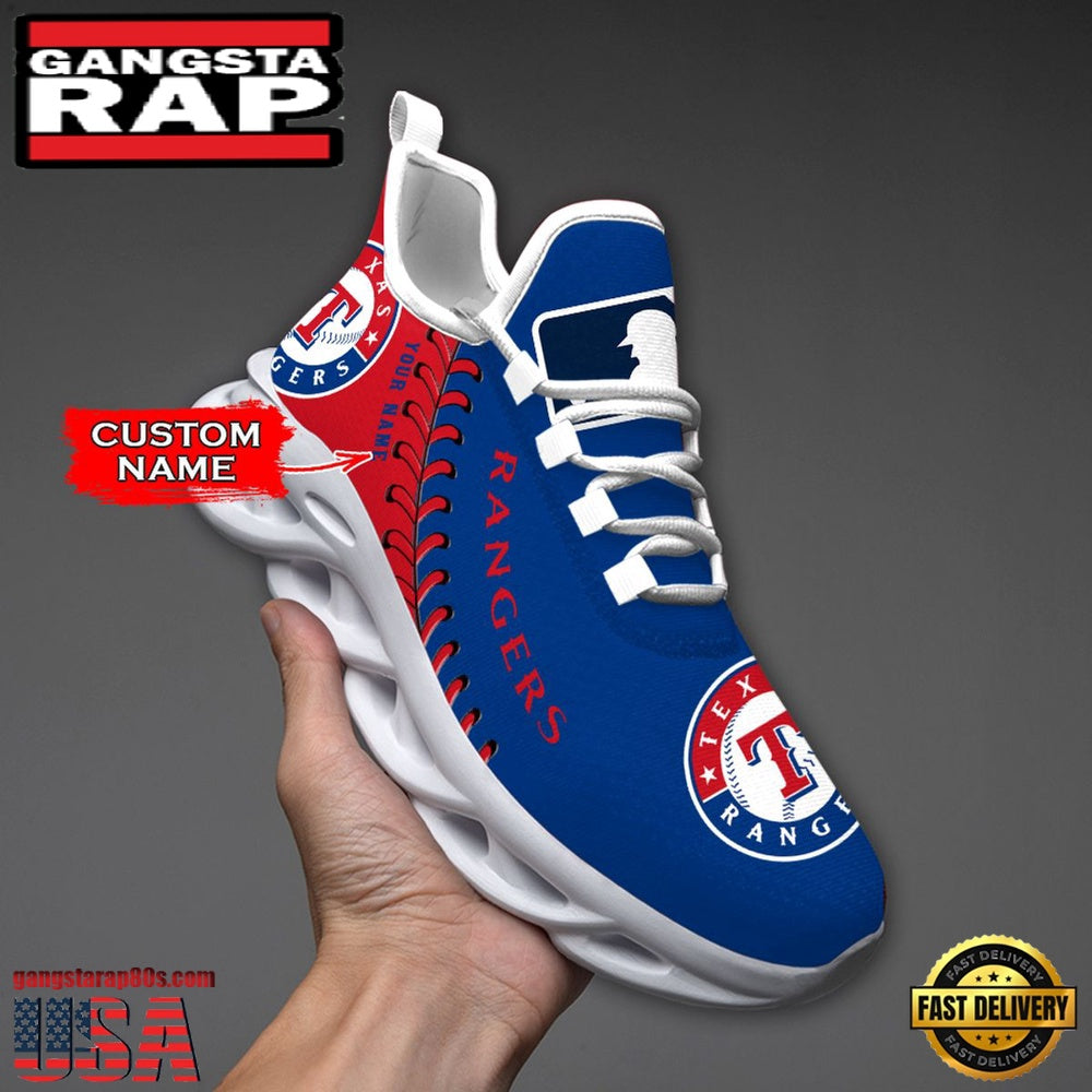 MLB Texas Rangers Unique Design Custom Name Max Soul Shoes Running Sneakers