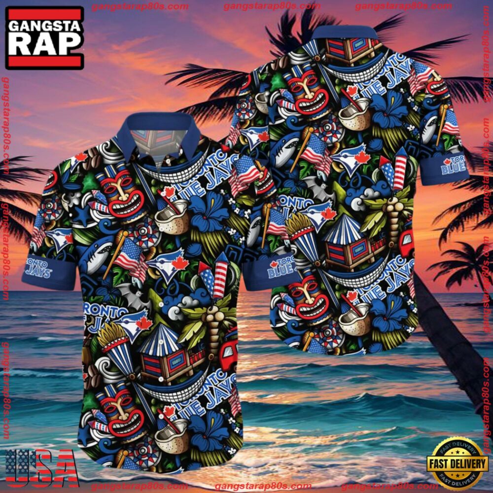 MLB Toronto Blue Jays Flower Aloha Hawaiian Shirt