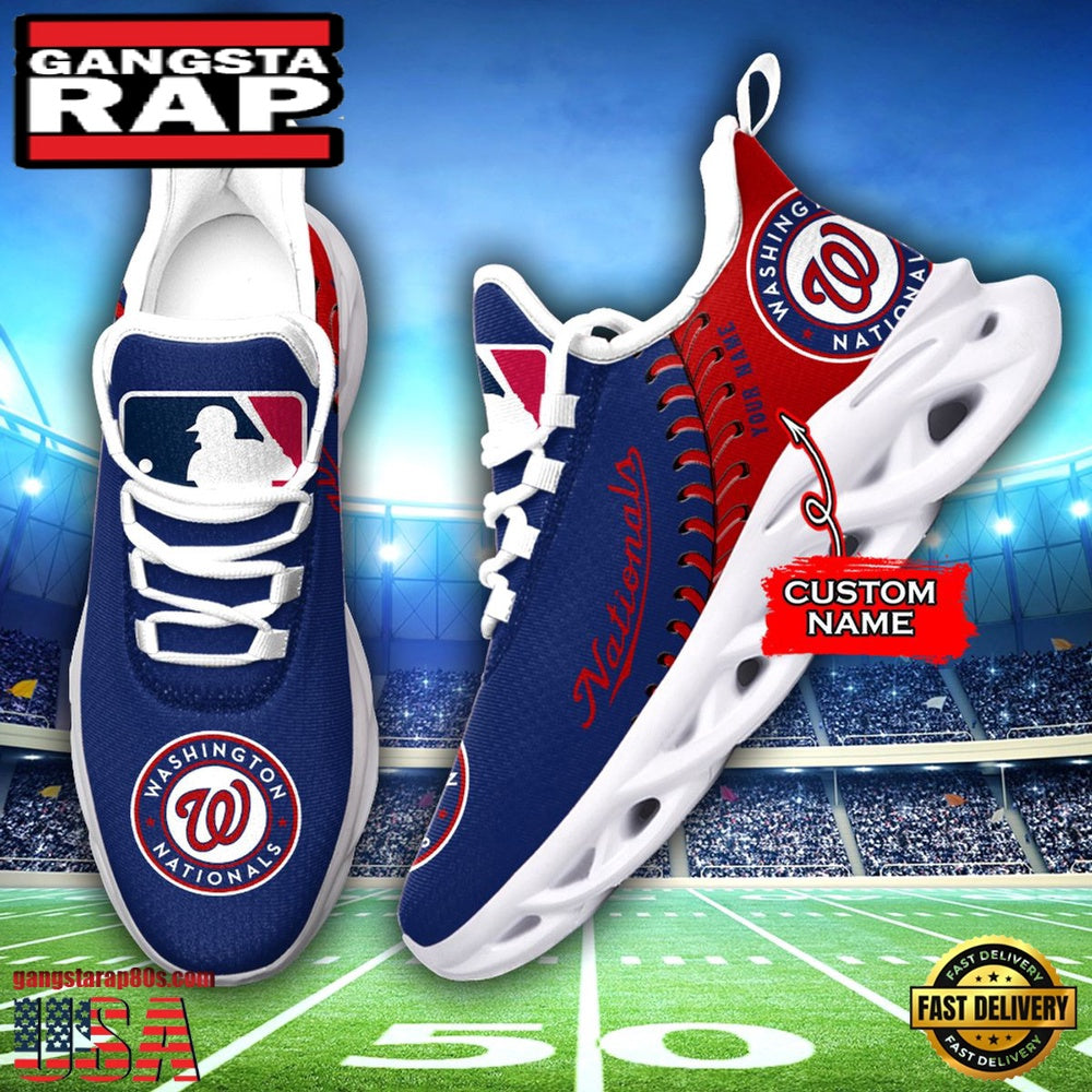MLB Washington Nationals Unique Design Custom Name Max Soul Shoes Running Sneakers