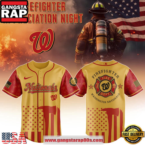 MLB Washington Nationals x Firefighter Appreciation Night Special Edition Baseball Jerseys