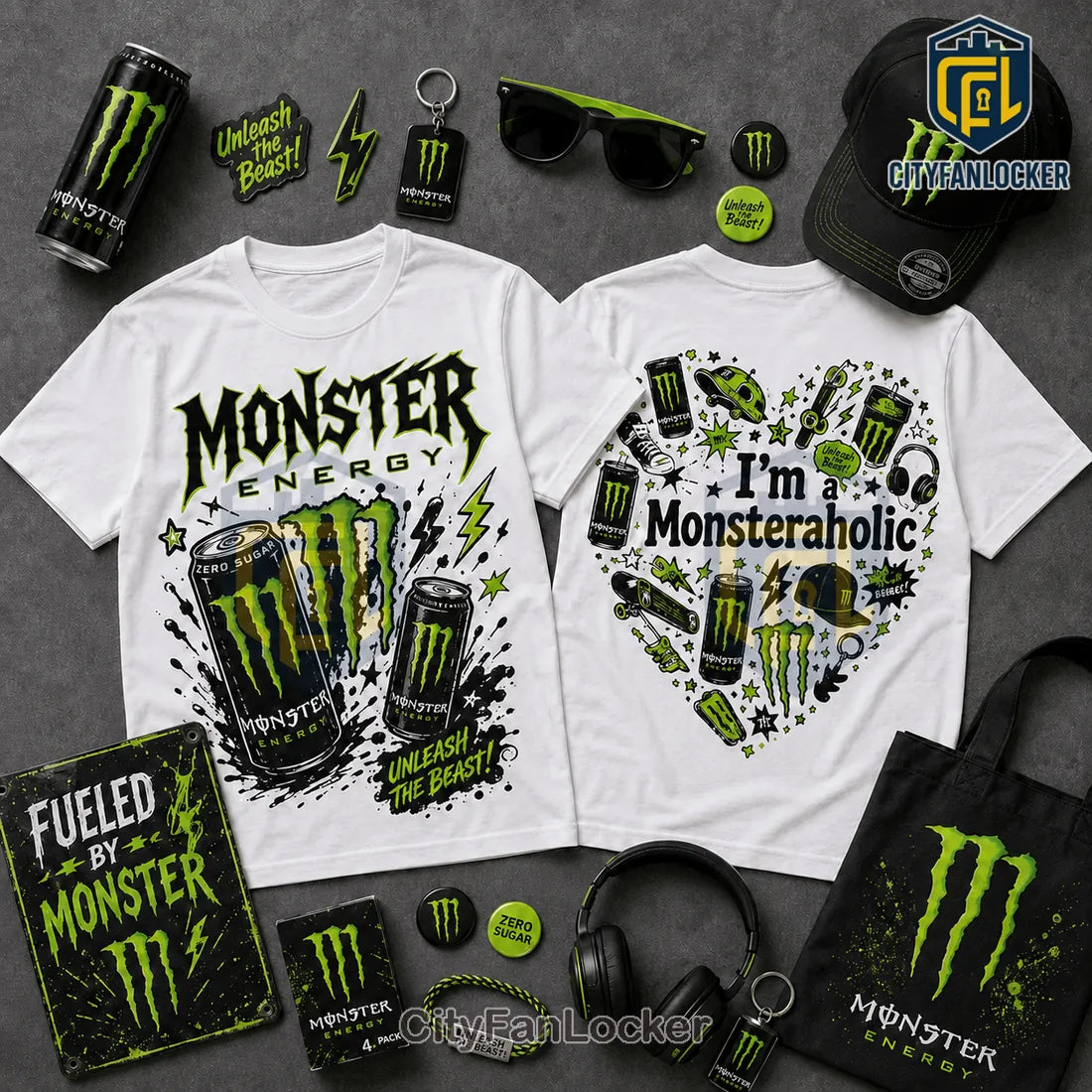Monster Energy Unleash The Beast White T-Shirt
