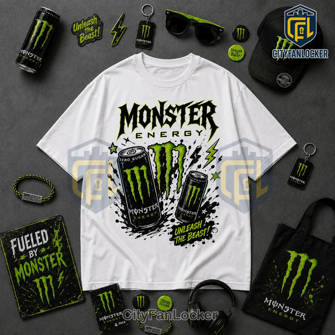 Monster Energy Unleash The Beast White T-Shirt