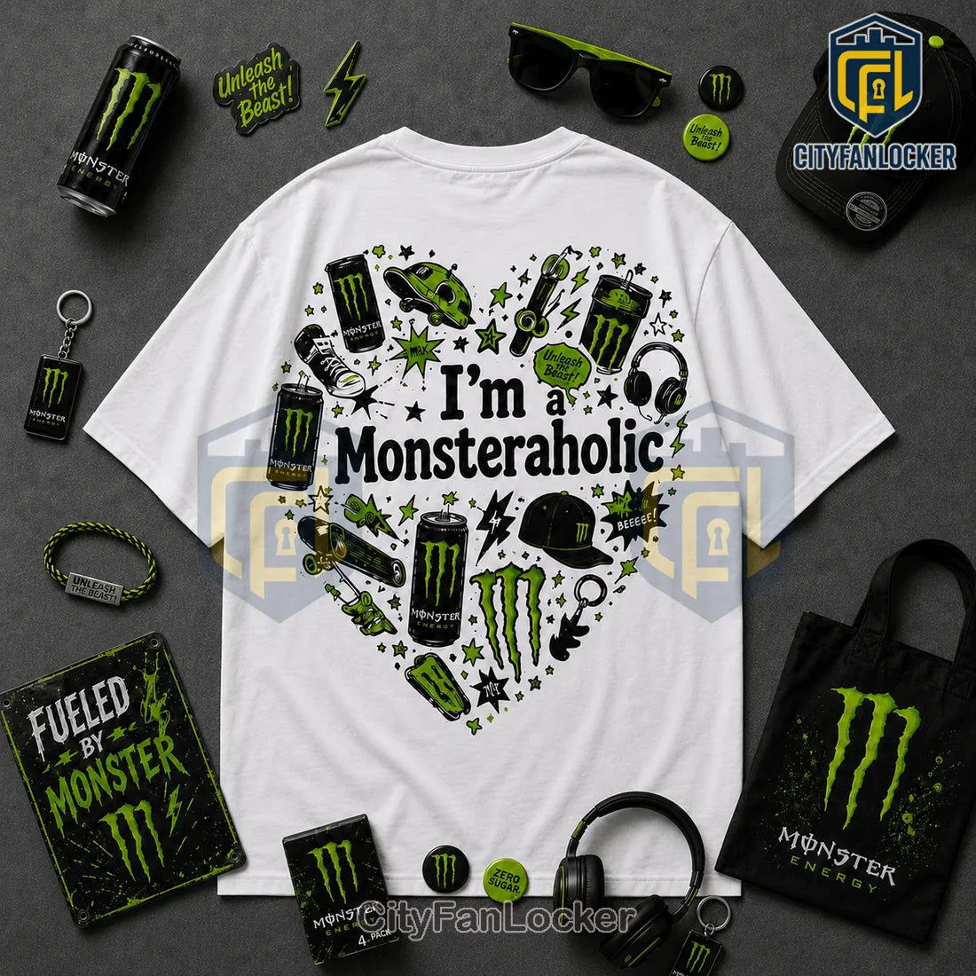 Monster Energy Unleash The Beast White T-Shirt