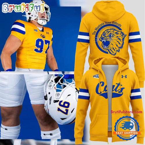 Montana State Bobcats 2025 Football Gold Rush Zipper Hoodie