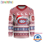 Montreal Canadiens 2025 NHL Christmas Personalized Hockey Jersey Design